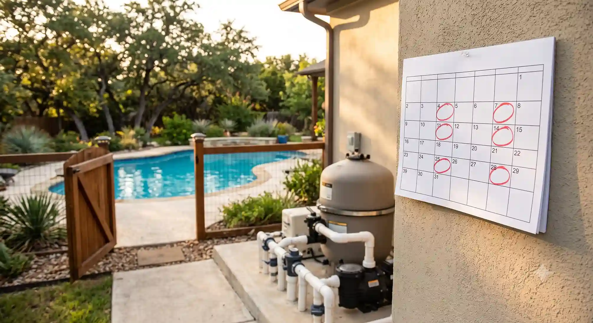 How often should a pool be serviced in San Antonio TX